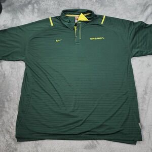 Oregon Ducks Shirt Mens 2XL Green Yellow Football Nike‎ Fit Dry Team Apparel